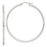 Sterling Silver 2mm Polished/Satin D/C Hoop Earrings - QE-F3462497-3758
