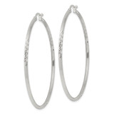 Sterling Silver 2mm Polished/Satin D/C Hoop Earrings - QE-F3462497-3758
