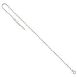 Sterling Silver 2mm Rolo 9in Plus 1in ext. Chain Anklet