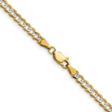 14k 3.7mm Lightweight Pav‚ Flat Cuban Chain - PC-0A0CE04C-2134