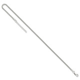 Sterling Silver 2mm Snake Chain 9in Plus 1in ext. Anklet