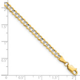 14k 3.7mm Lightweight Pav‚ Flat Cuban Chain - PC-541423B6-7329