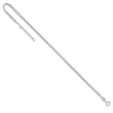 Sterling Silver 2-Strand 9in Plus 1 in Ext. Fancy Chain Anklet