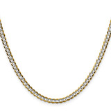 14k 3.7mm Lightweight Pav‚ Flat Cuban Chain - PC-7BE01072-8115