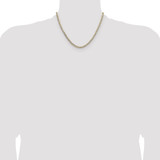 14k 3.7mm Lightweight Pav‚ Flat Cuban Chain - PC-EDE261F0-2299