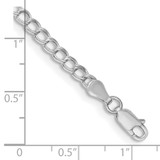 Sterling Silver 3.5mm Solid Double Link Charm Bracelet - QC-33F4728E-1631