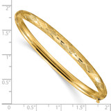 14k 3/16 Diamond-cut Fancy 4.75mm Hinged Oval Bangle Bracelet - DB-F9FE98B4-3913