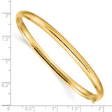 14k 3/16 Oversize High Polished 5.00mm Hinged Oval Bangle Bracelet