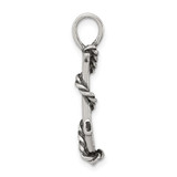 Sterling Silver 3D Antiqued Anchor and Rope Pendant - QC-1B2DED30-6926