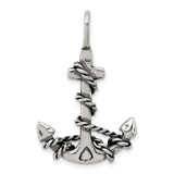 Sterling Silver 3D Antiqued Anchor and Rope Pendant - QC-30701424-2436