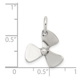 Sterling Silver 3D Antiqued Boat Propeller Charm