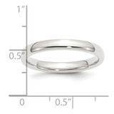 Sterling Silver 3mm Comfort Fit Size 10.5 Band