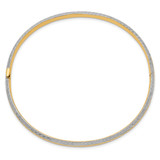 14k 3/16 with White Rhodium Diamond-Cut 4.75mm Hinged Round Bangle Bracelet
