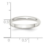 Sterling Silver 3mm Half Round Size 10.5 Band