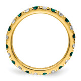 14k 3/4 carat Lab Grown Diamond VS/SI+ G+ and Lab Created Alexandrite Size 7.5 Eternity Band