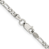 Sterling Silver 3mm Pav‚ Flat Figaro Chain - QF-93BF1186-3236