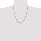 Sterling Silver 3mm Pav‚ Flat Figaro Chain - QF-93BF1186-3236