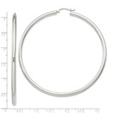 Sterling Silver 3mm Round Hoop Earrings - QE-CAA3523D-9503