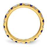 14k 3/4 carat Lab Grown Diamond VS/SI+ G+ and Lab Created Blue Sapphire Size 6.5 Eternity Band