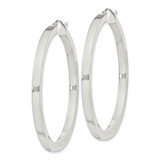 Sterling Silver 3x45mm Square Tube Hoop Earrings