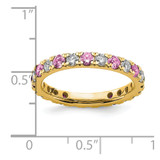 14k 3/4 carat Lab Grown Diamond VS/SI+ G+ and Lab Created Pink Sapphire Size 4 Eternity Band