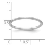 10K White Gold 1.2mm Half Round Satin Stackable Band Size 9.5