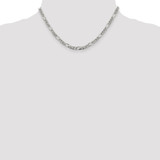 Sterling Silver 4.3mm Pav‚ Flat Figaro Chain - QF-43E68D94-2212