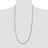 Sterling Silver 4.3mm Pav‚ Flat Figaro Chain - QF-57BDC1F5-4168