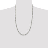 Sterling Silver 4.3mm Pav‚ Flat Figaro Chain - QF-B89AD799-6846
