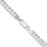 Sterling Silver 4.5mm Concave Beveled Curb Chain - QC-42896AB6-5454