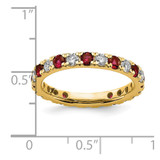 14k 3/4 carat Lab Grown Diamond VS/SI+ G+ and Lab Created Ruby Size 7.5 Eternity Band
