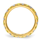 14k 3/4 carat Lab Grown Diamond VS/SI+ G+ and Lab Created Yellow Sapphire Size 4.5 Eternity Band