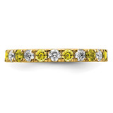 14k 3/4 carat Lab Grown Diamond VS/SI+ G+ and Lab Created Yellow Sapphire Size 4.5 Eternity Band