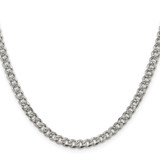Sterling Silver 4.5mm Pave Curb Chain - QC-B61871B8-1330