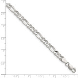 Sterling Silver 4.75mm Hammered Figaro Chain - QH-FA6D5FA8-3009