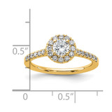 14k 3/4 carat Lab Grown Diamond VS/SI+ G+ Round Complete Halo Engagement Ring