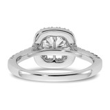 14k 3/8 carat Lab Grown Diamond VS/SI+ G+ 1 carat Cushion Center Semi Mount Halo Engagement Ring