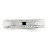Sterling Silver 4mm Flat with Rope Edge Size 6 Band