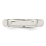 Sterling Silver 4mm Flat with Step Edge Size 9.5 Band