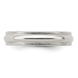 Sterling Silver 4mm Half Round Milgrain Size 6.5 Band