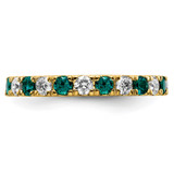 14k 3/8 carat Lab Grown Diamond VS/SI+ G+ and Lab Created Alexandrite Size 5 Eternity Band