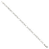 Sterling Silver 4mm Pav‚ Flat Figaro Chain - QF-63A00978-1158