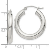 Sterling Silver 4mm Round Hoop Earrings - QE-92D117D2-5781