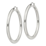 Sterling Silver 4mm Round Hoop Earrings - QE-BE9EFEDE-7062