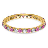 14k 3/8 carat Lab Grown Diamond VS/SI+ G+ and Lab Created Pink Sapphire Size 4.5 Eternity Band