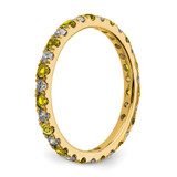 14k 3/8 carat Lab Grown Diamond VS/SI+ G+ and Lab Created Yellow Sapphire Size 5 Eternity Band - ET-0B138629-7633