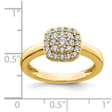 14k 3/8 carat Lab Grown Diamond VS/SI+ G+ Complete Square Halo Ring