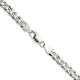 Sterling Silver 5.9mm Flat D/C Pave Curb Chain - QP-848C1505-3886