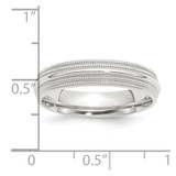 Sterling Silver 5mm Comfort Fit Double Milgrain Size 11.5 Band