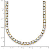 14k 30 1/2 carat Lab Grown Diamond VS+ F+ Complete Round 20 inch Straight Tennis Necklace